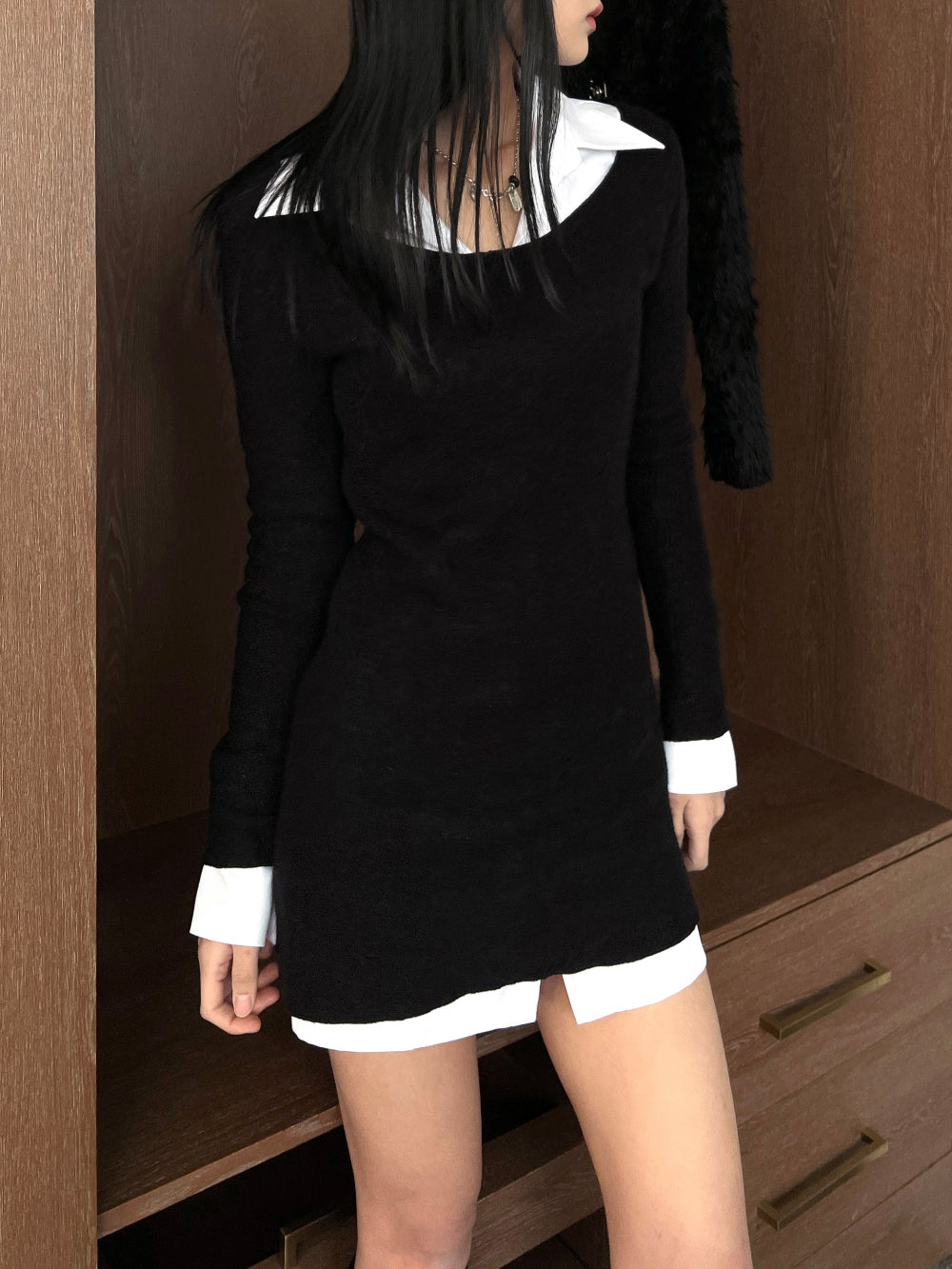 Must slim loose long sleeve knit dress (3 colors)