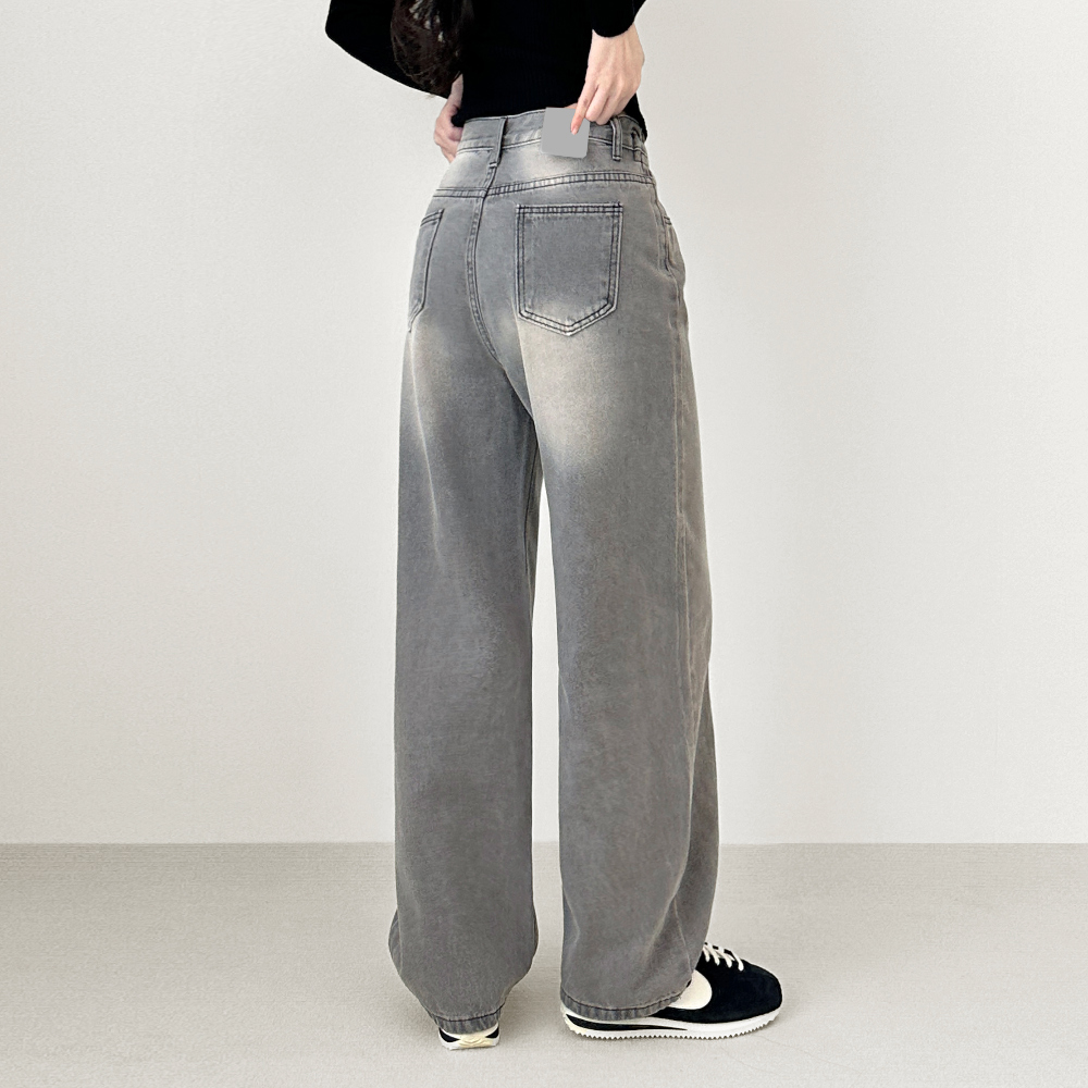 Cats denim wide pants