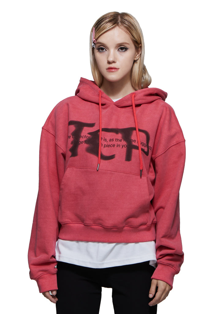 TCP LOGO CROP PIGMENT HOOD