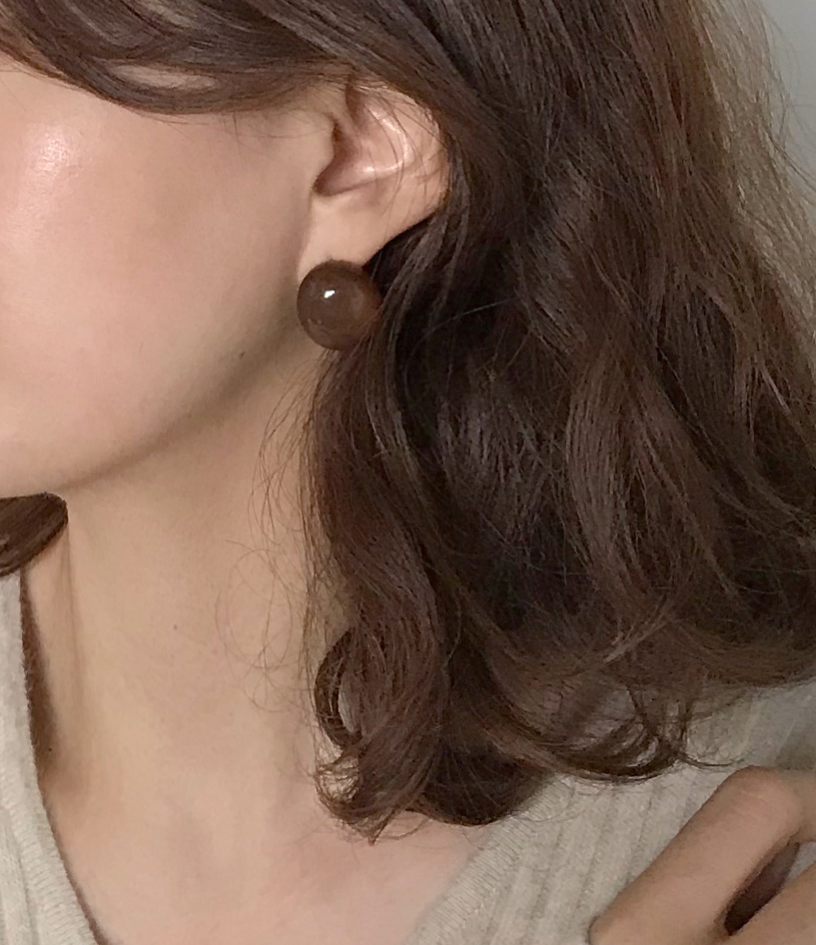 Formica Pebble earring  [Brown]