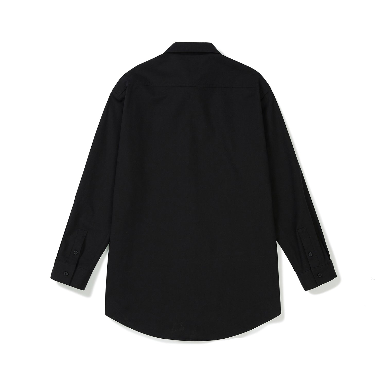 ソリッドオーバーフィットロングスリーブシャツ / Solid Overfit Long sleeve shirt [BLACK]
