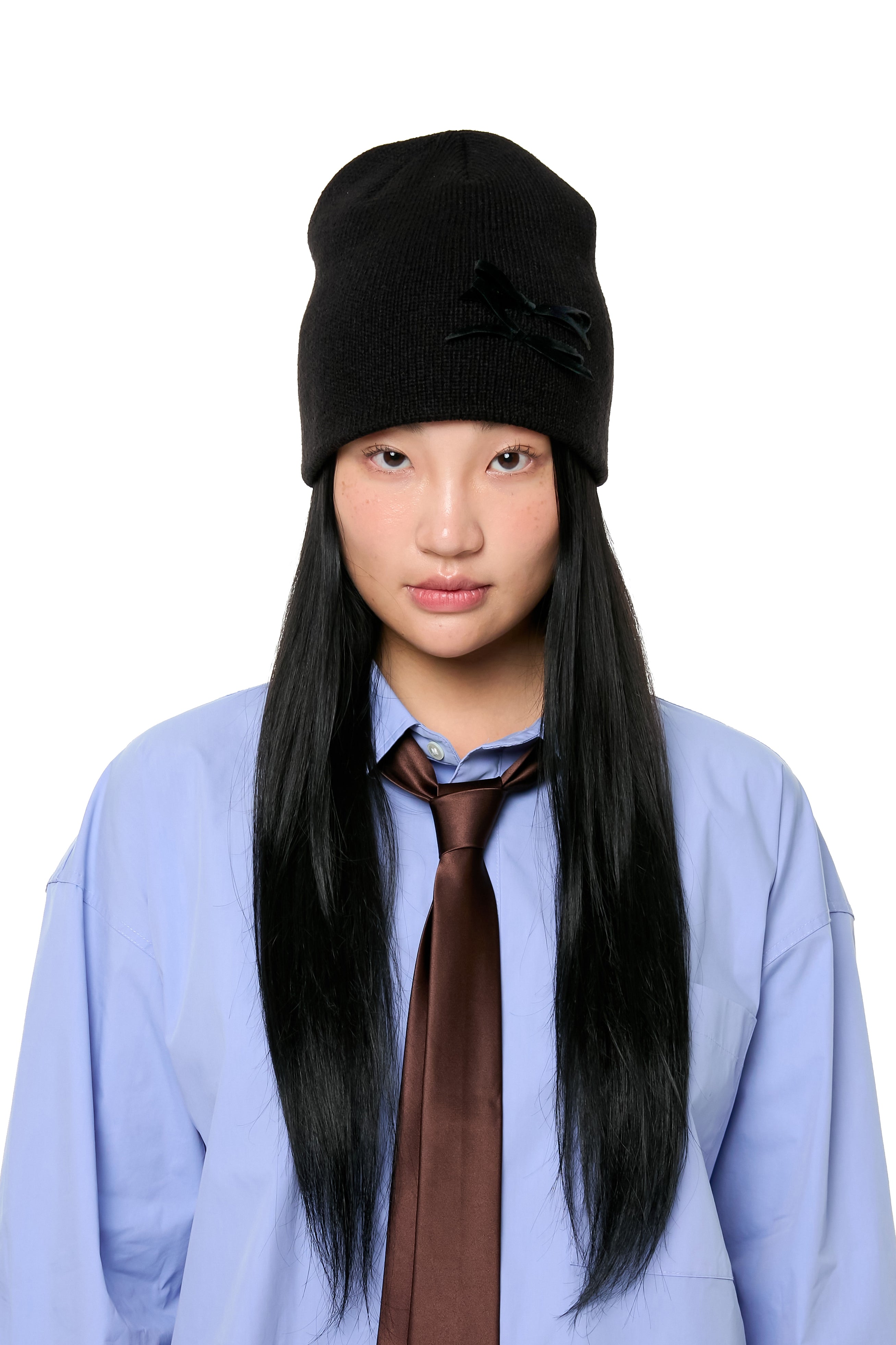 MINI RIBBON BEANIE / BLACK