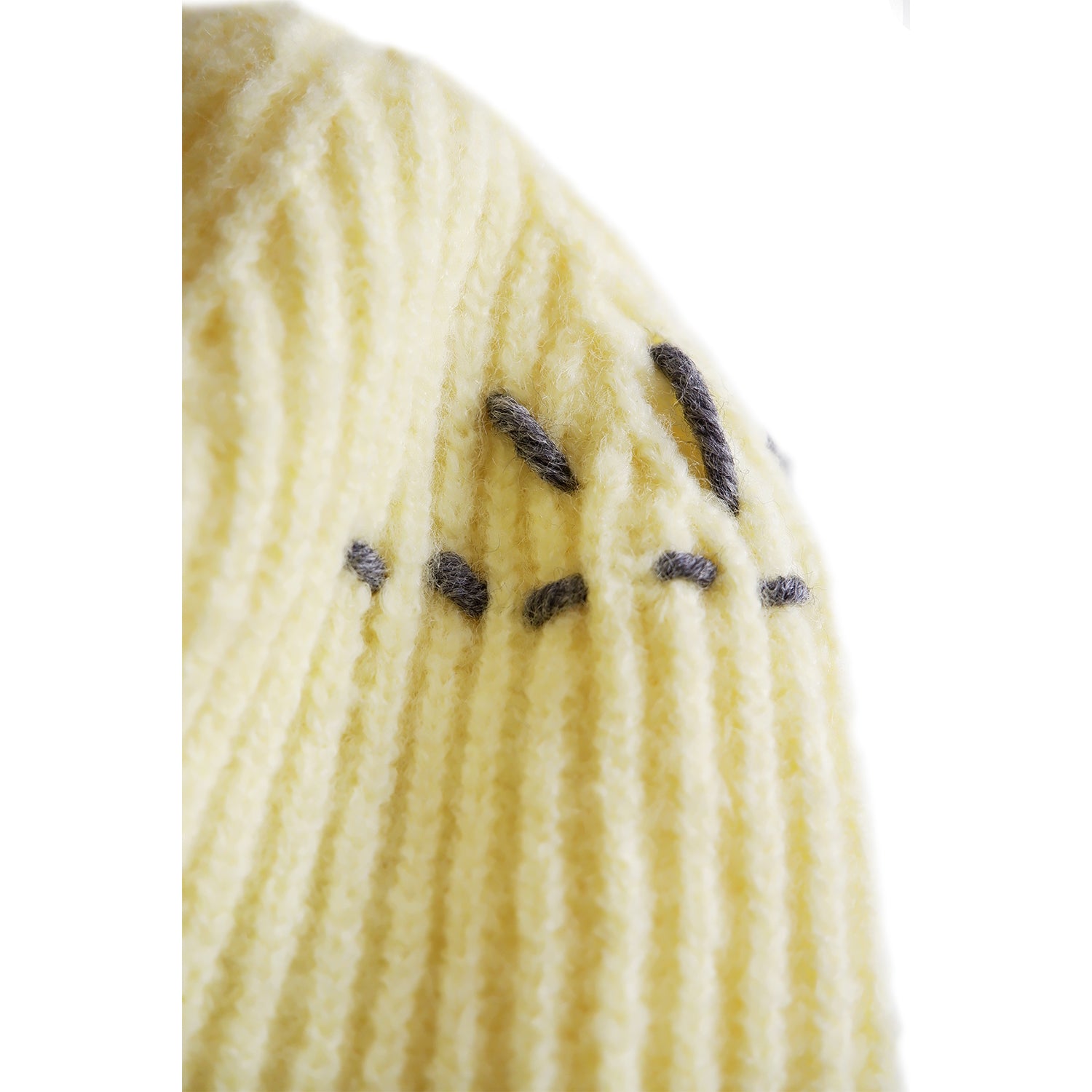 Hand Stitch Detail Beanie / Lemon