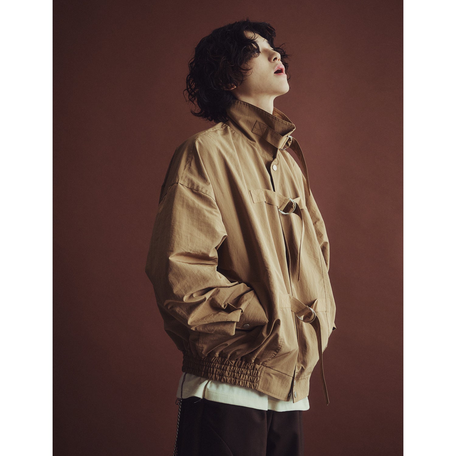 D-RING STRAP HARRINGTON JACKET_BR