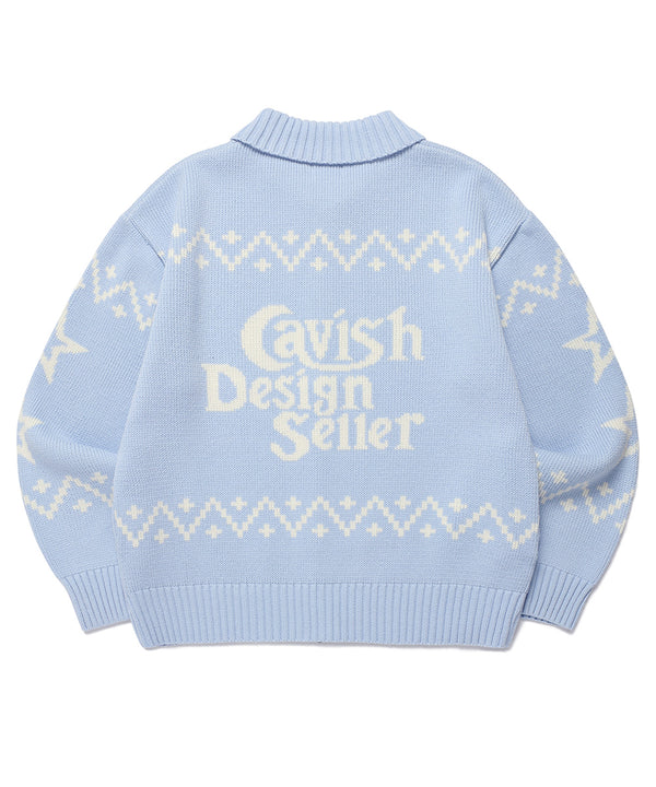 CATS ZIP UP CARDIGAN SKY BLUE(CV2DFUK680A)