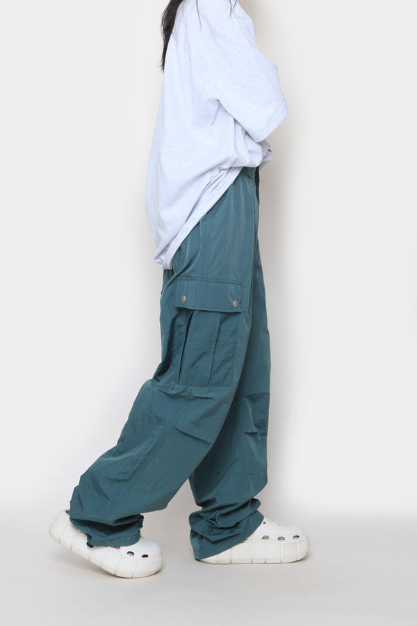 Snap Wide Cargo Pants