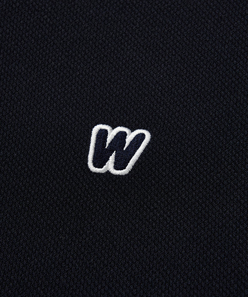 W LOGO LS PIQUE (NAVY)