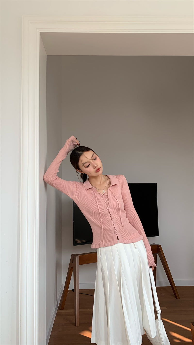 Serie top cardigan two-piece set