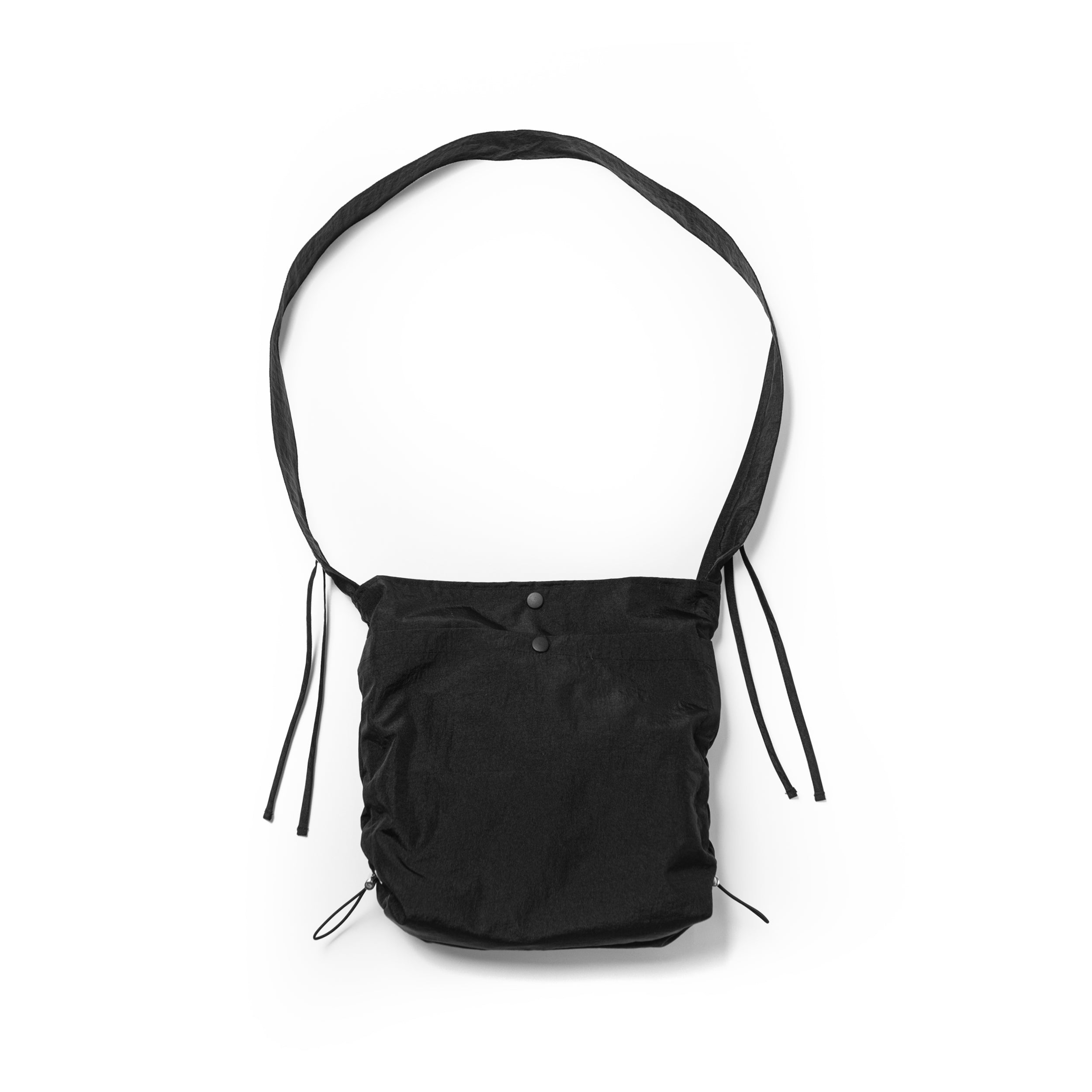 NYLON SHIRRING CROSS BAG(BLACK)