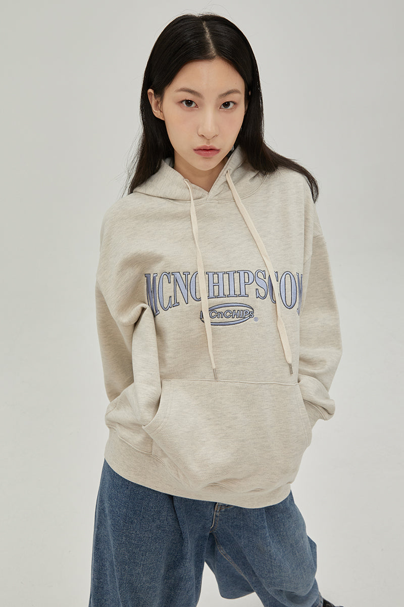 Vintage arch-logo hoodie [oatmeal]