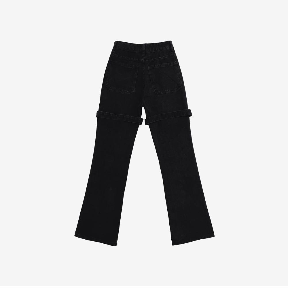 Alon Belted Bootcut Denim Pants