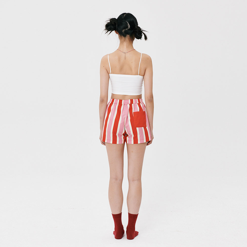 (W) Delightful Red Stripe PJ Shorts