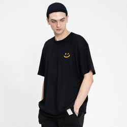 Small Drawing Smile White Clip Short Sleeve Tee_6color