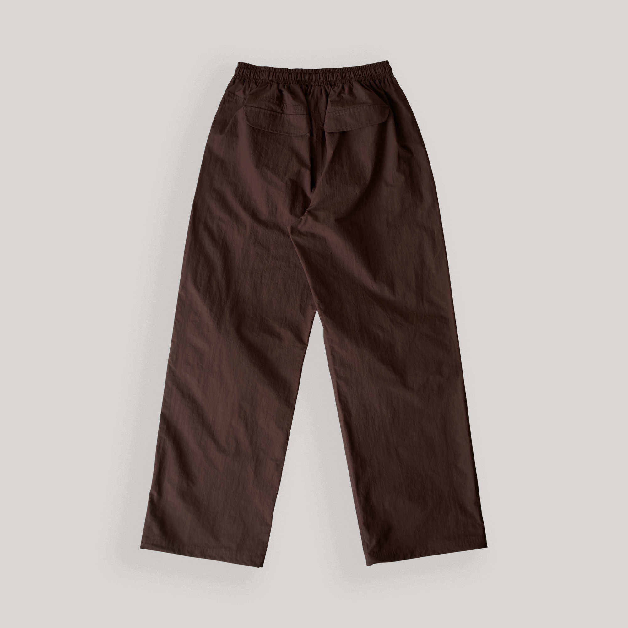 Brown Slit Nylon Pants