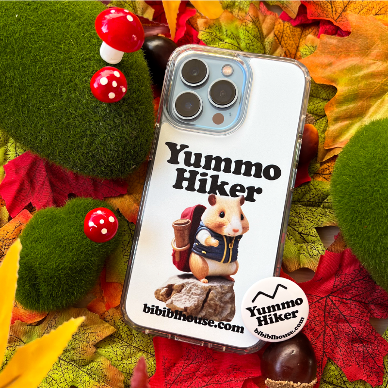 [transparent jelly hard] Yummo Hiker (White) Phone Case+Pin button set