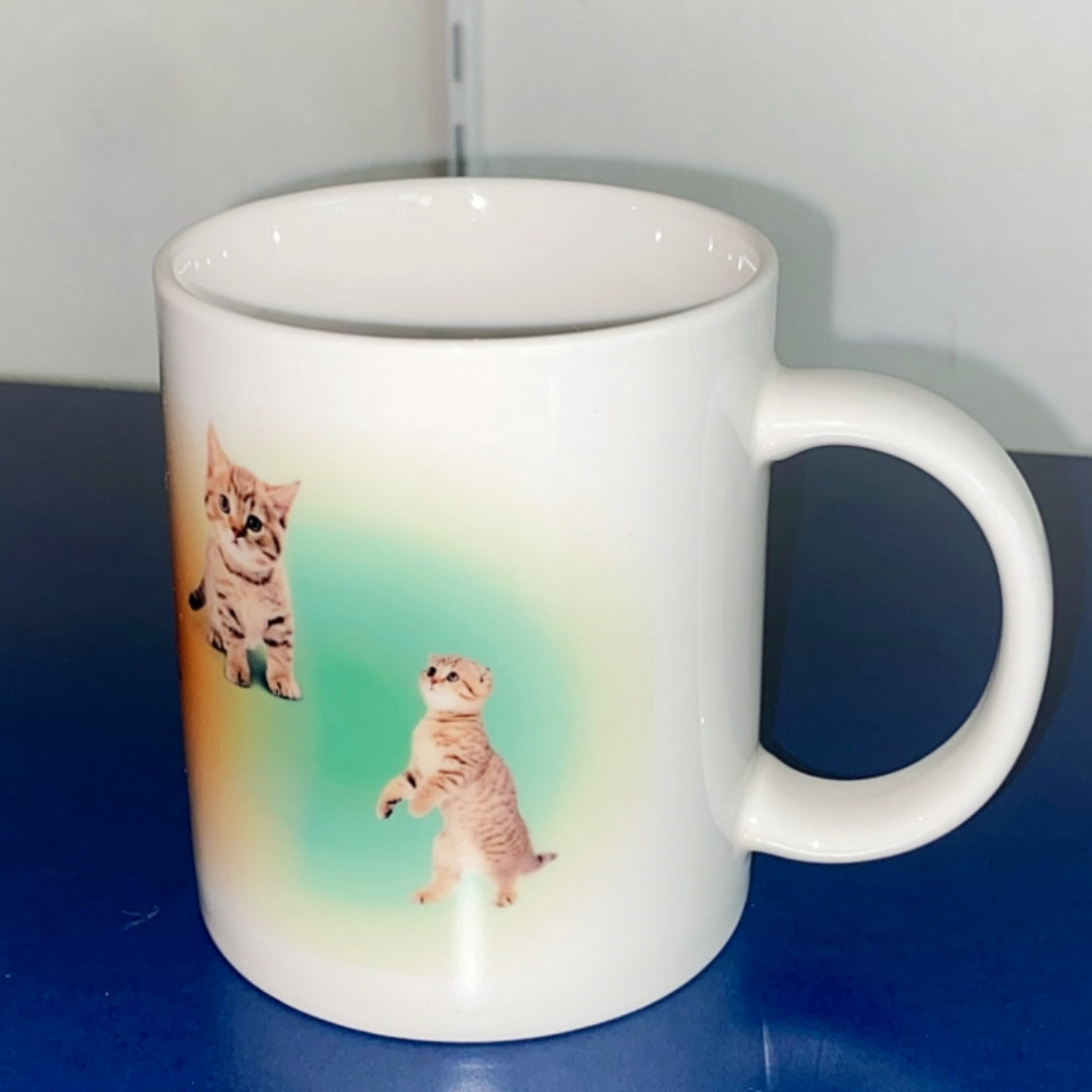 Gradation Cat mug (orange&green)