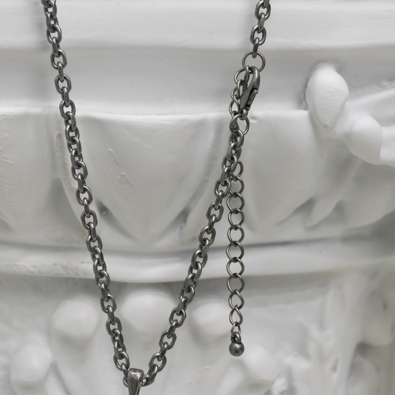 [BLESSEDBULLET] BEAMS cross II chain necklace_dark silver