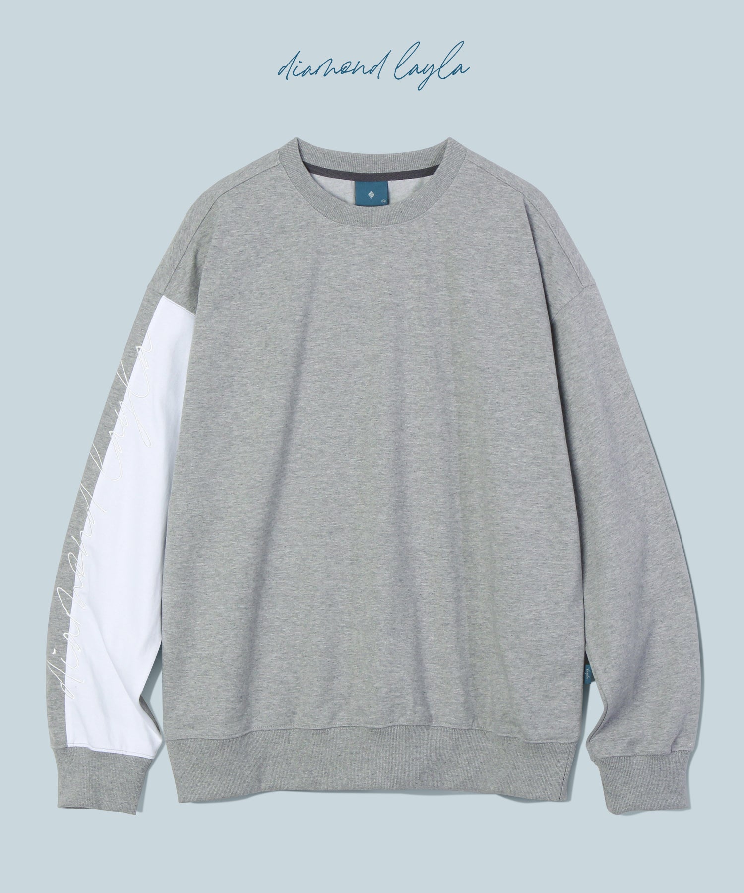 Sleeve Contrast Sweatshirt T60 Melange Gray