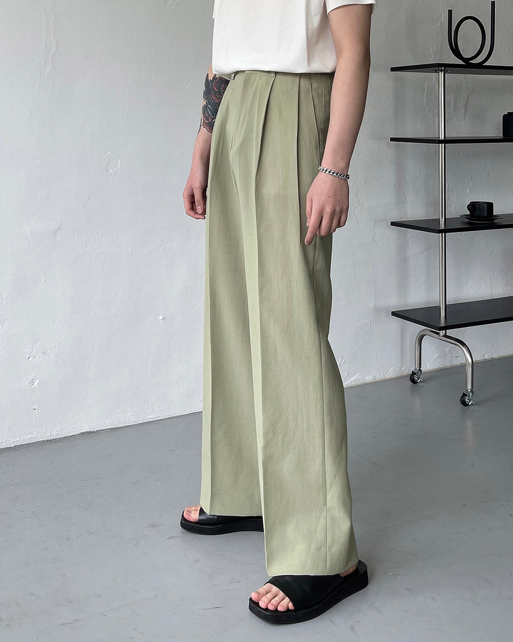 FL Niver Two-Tuck Side Banding Wide Slacks (4 colors)