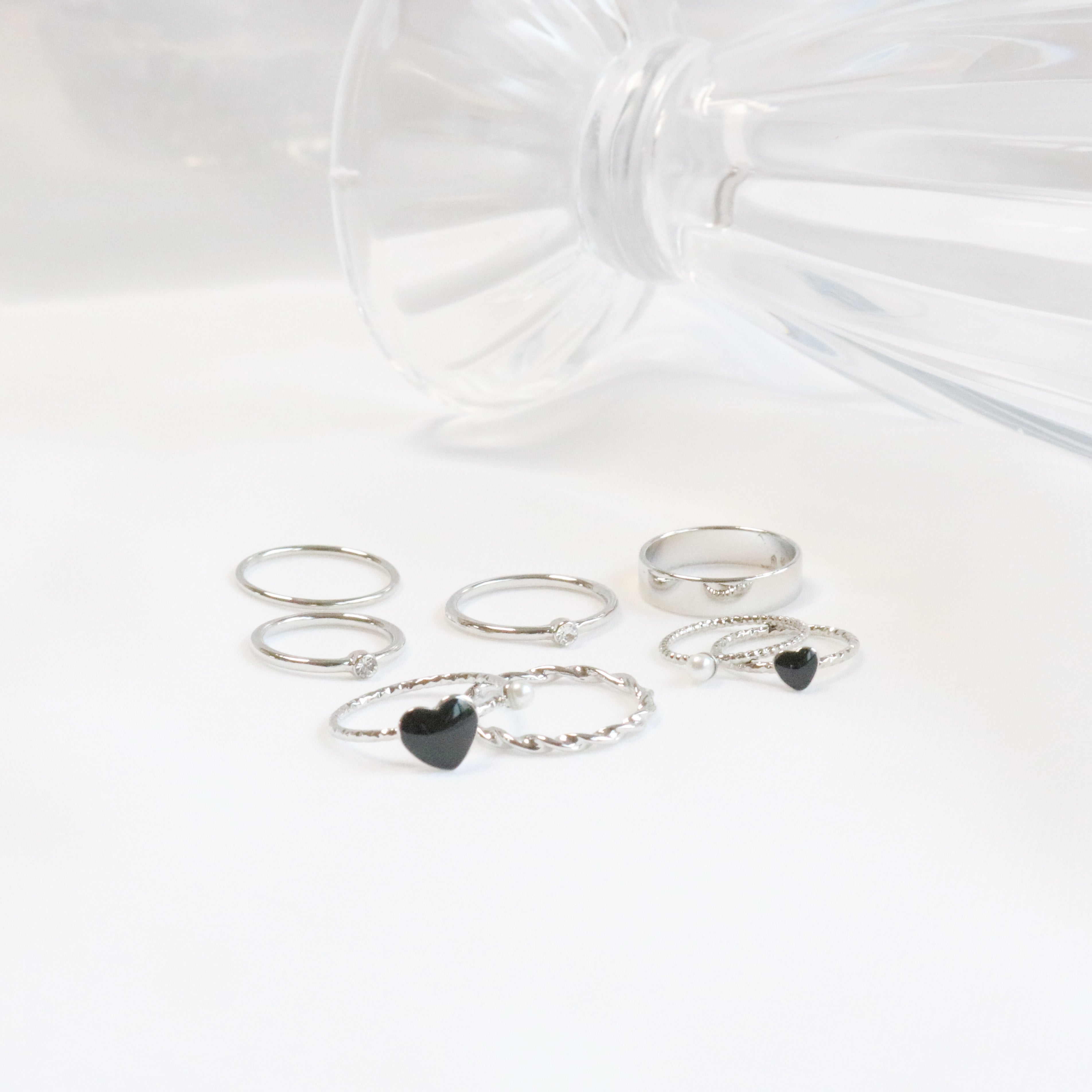 Jelly Heart Ring 7 set (2 color)