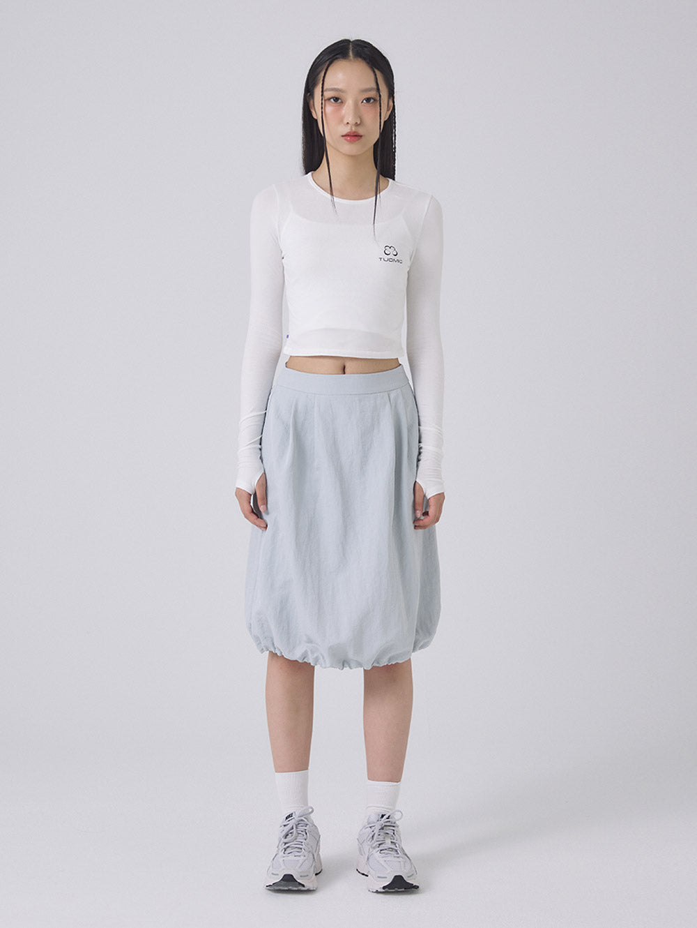 2-WAY STRING BALLOON SKIRT [LIGHT GREY]