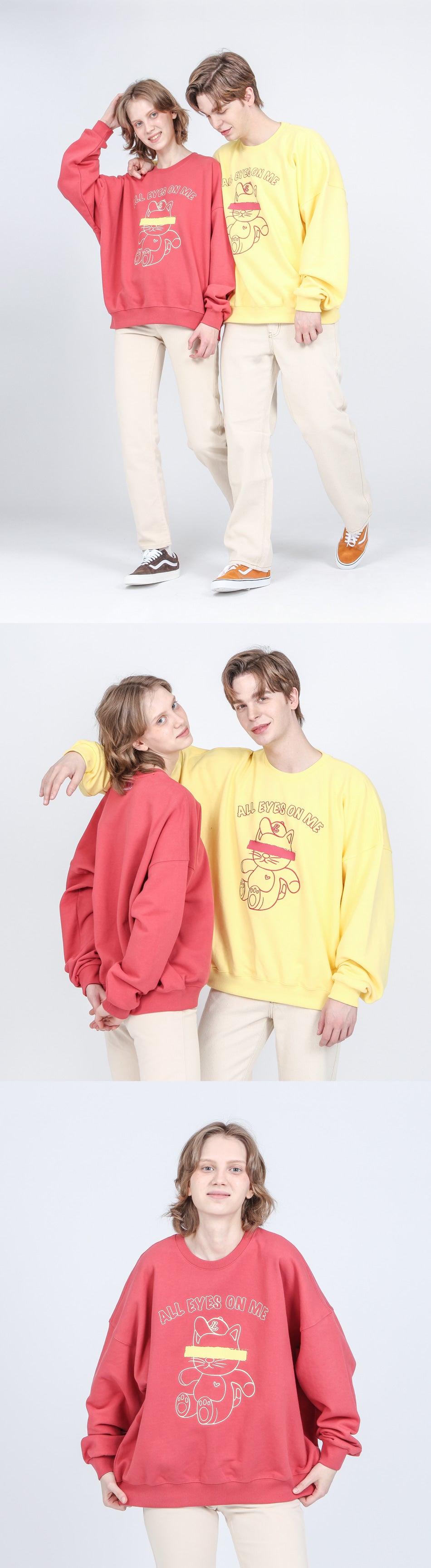 スウェットシャツ / All eyes on me sweatshirt - YELLOW