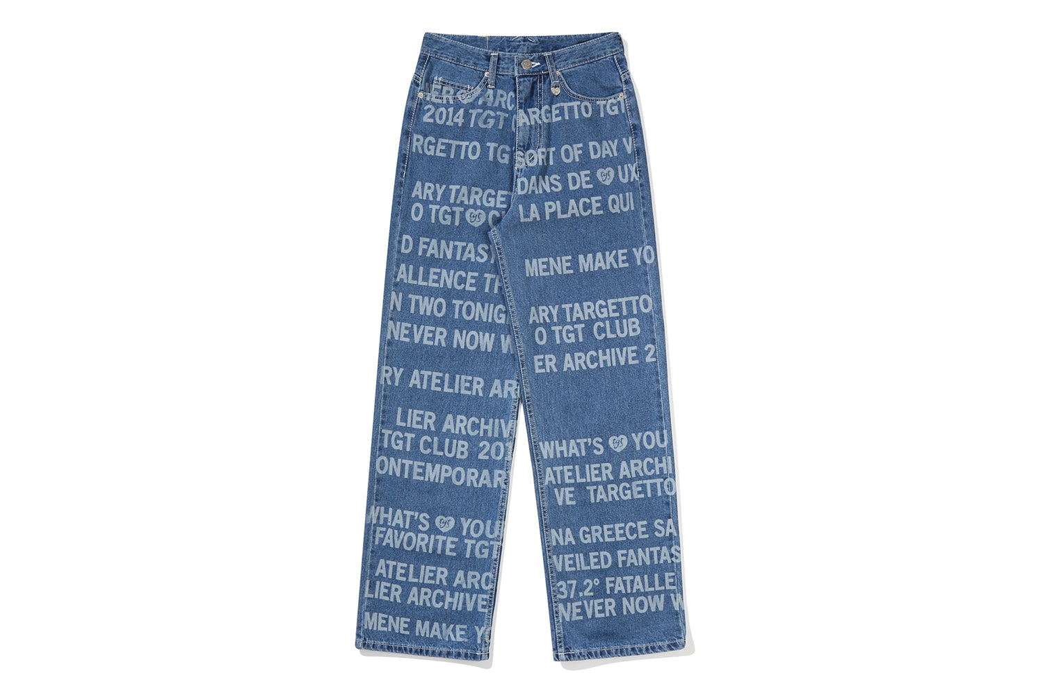 LETTERING WASHING DENIM PANTS(INDIGO)