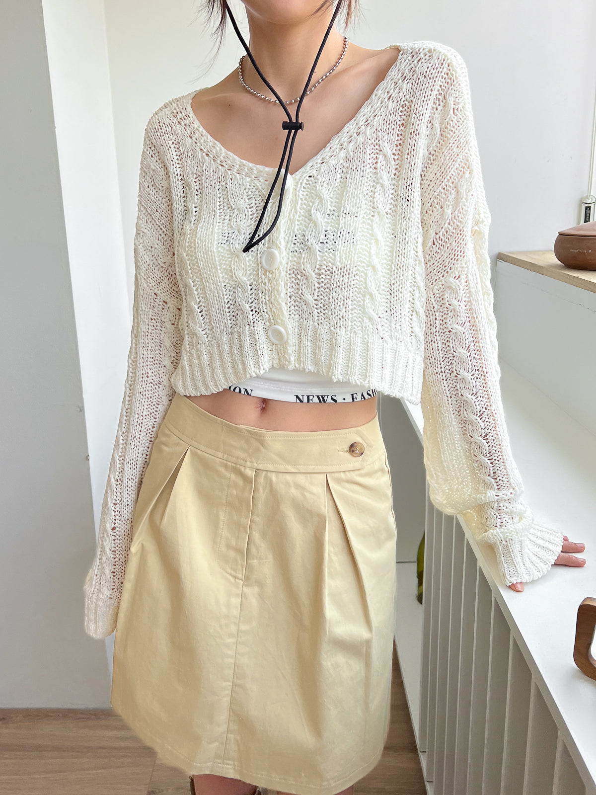 Pretzel Crop Cardigan (4color)