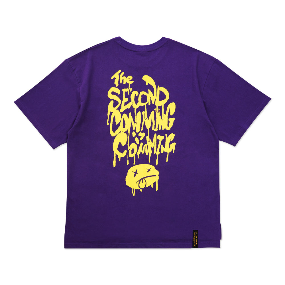 Second Coming Oversized Short Sleeves T-Shirts Purple / Charcoal /  Orange