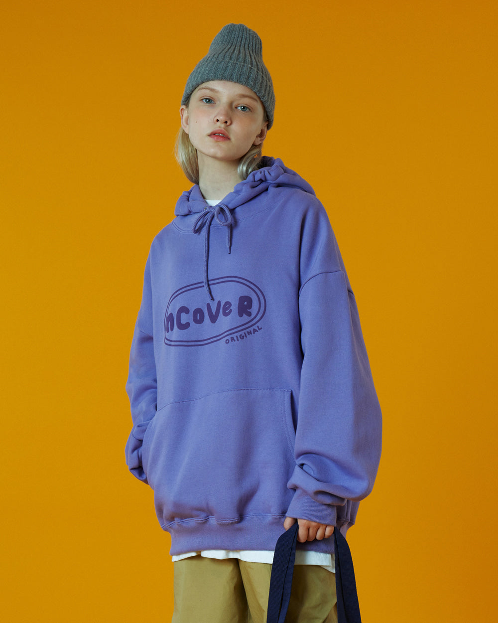 ORIGINAL FOAMING PRINTING HOODIE-LIGHT PURPLE