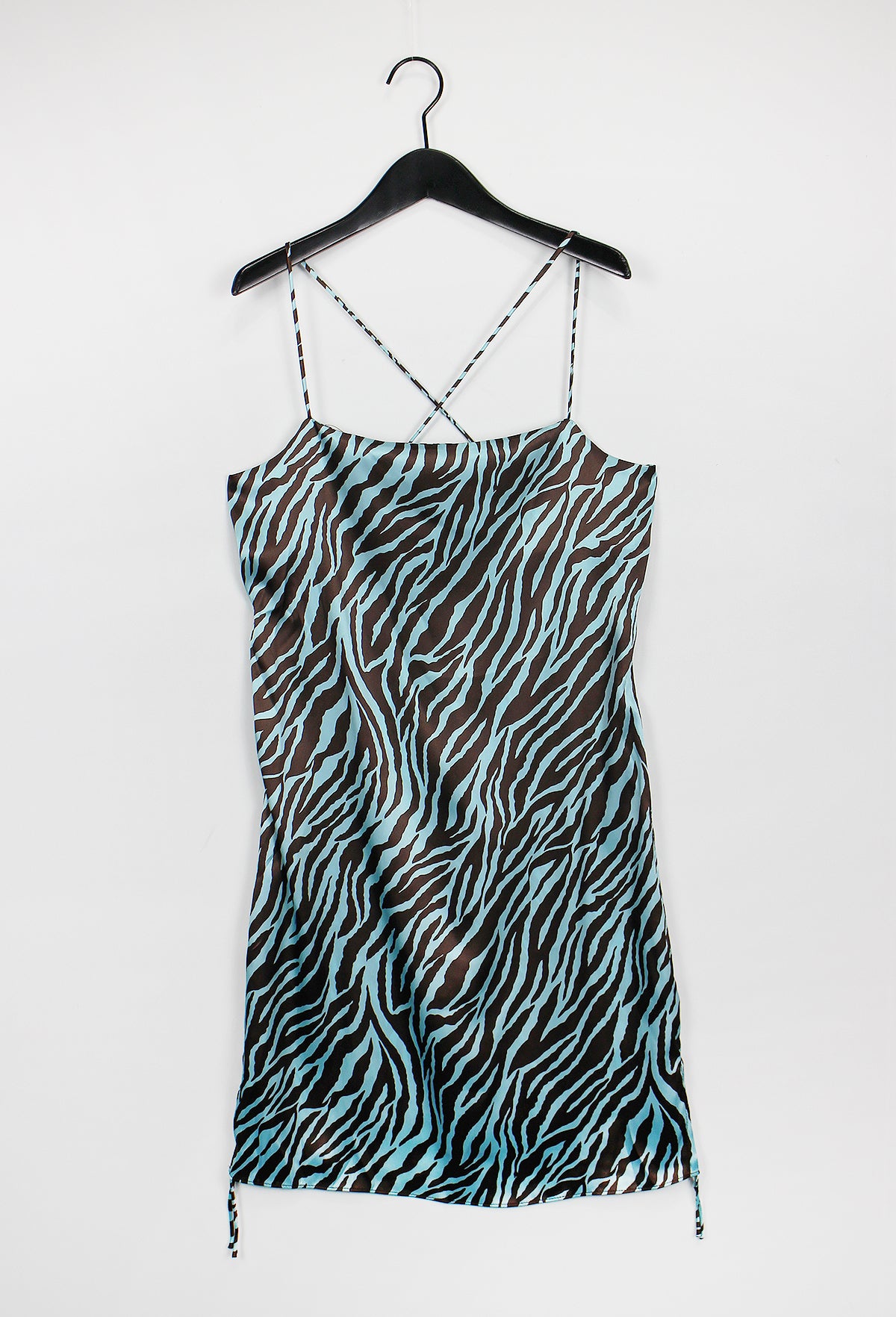 Satin Zebra Shirring Dress (2color)