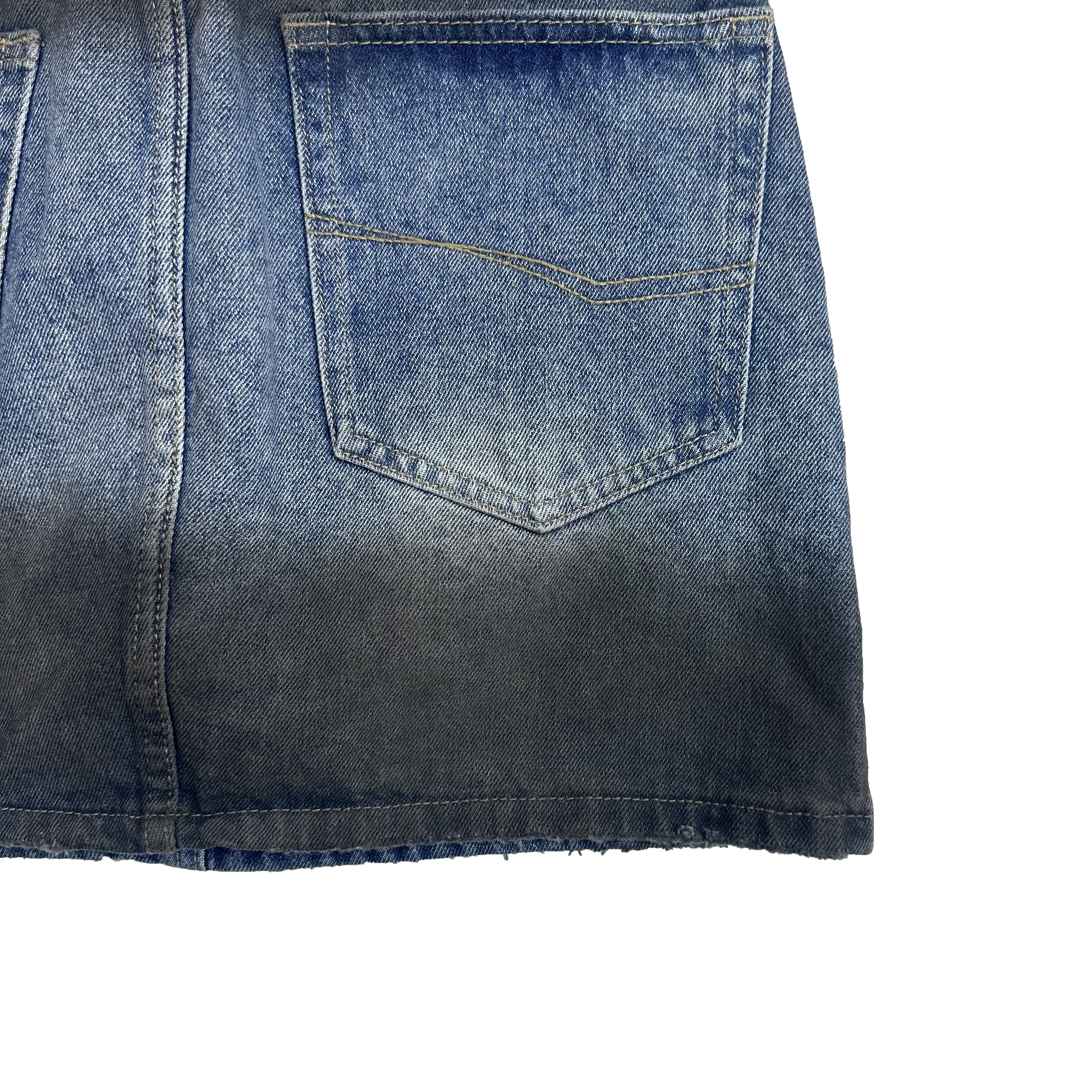 unique washing denim belt skirt