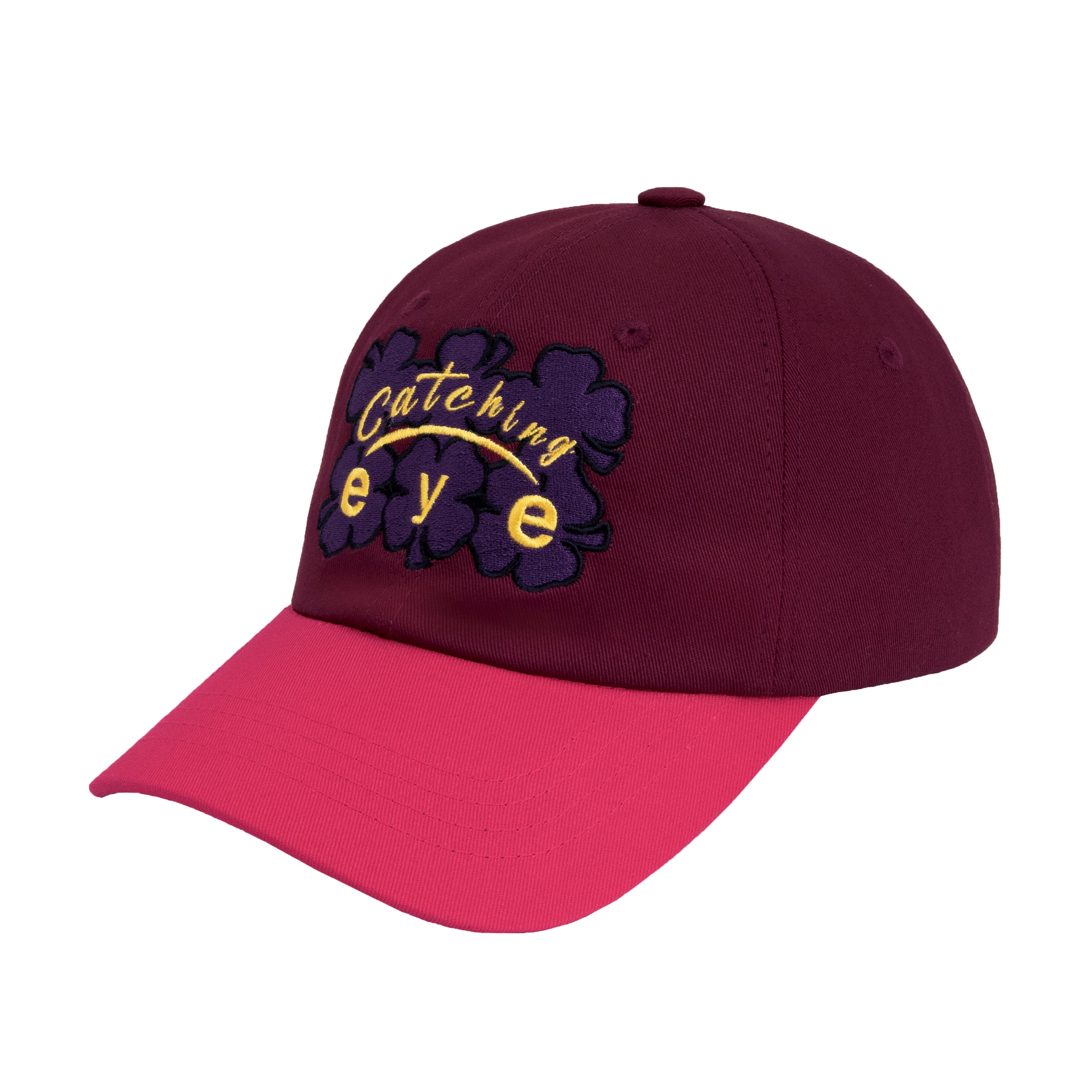 Catching Eye Ball Cap - Burgundy / Pink Yarrow