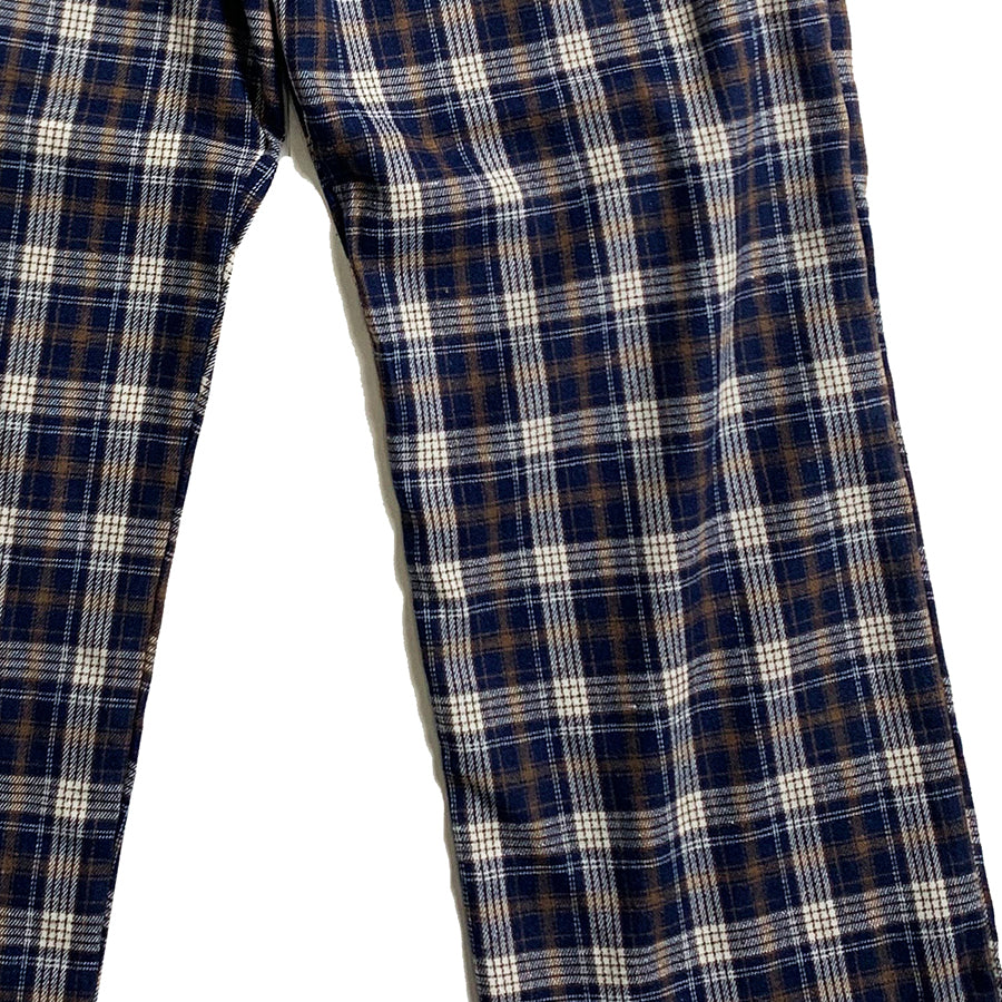 wide check banding pants