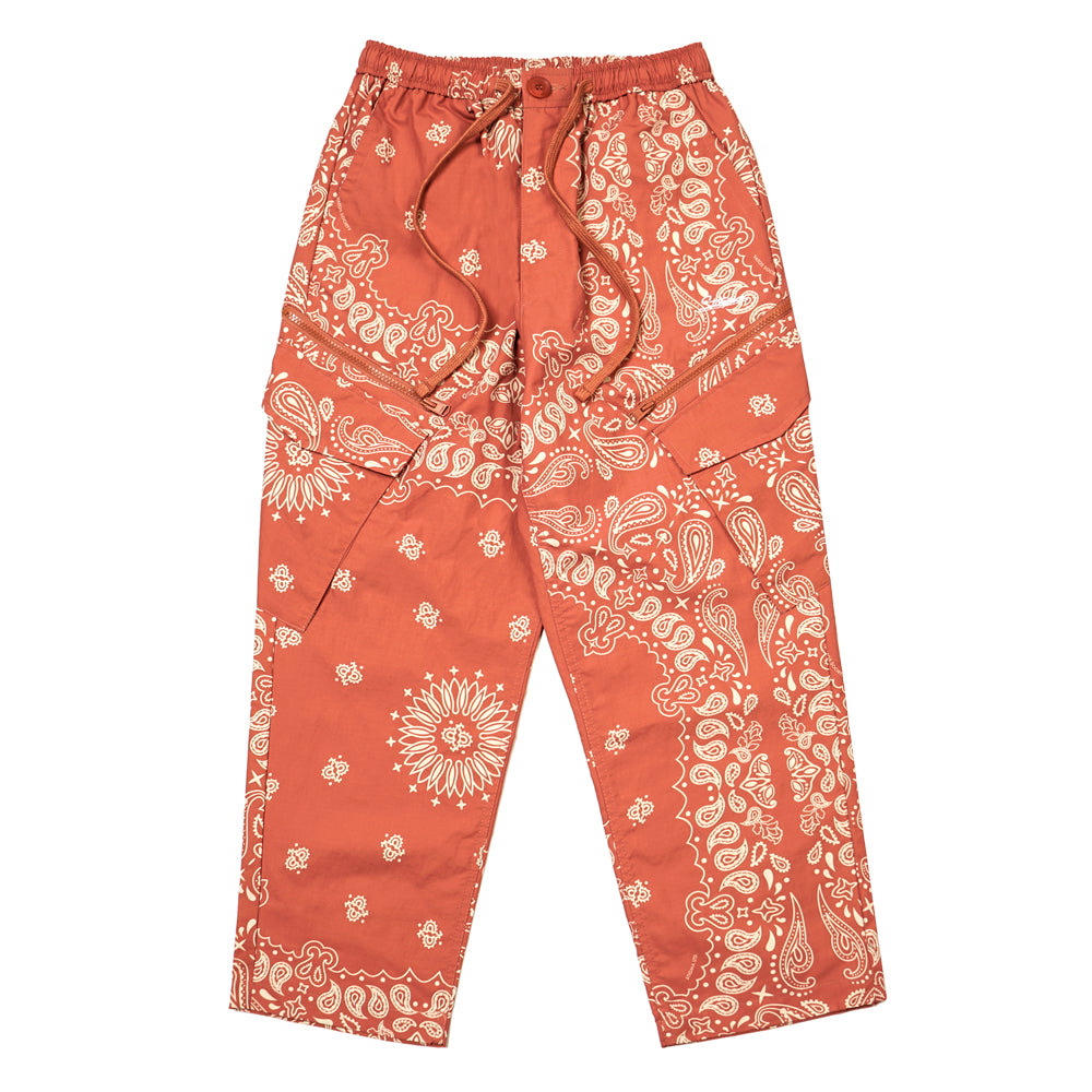 23 PAISLEY CARGO PANTS ORANGE