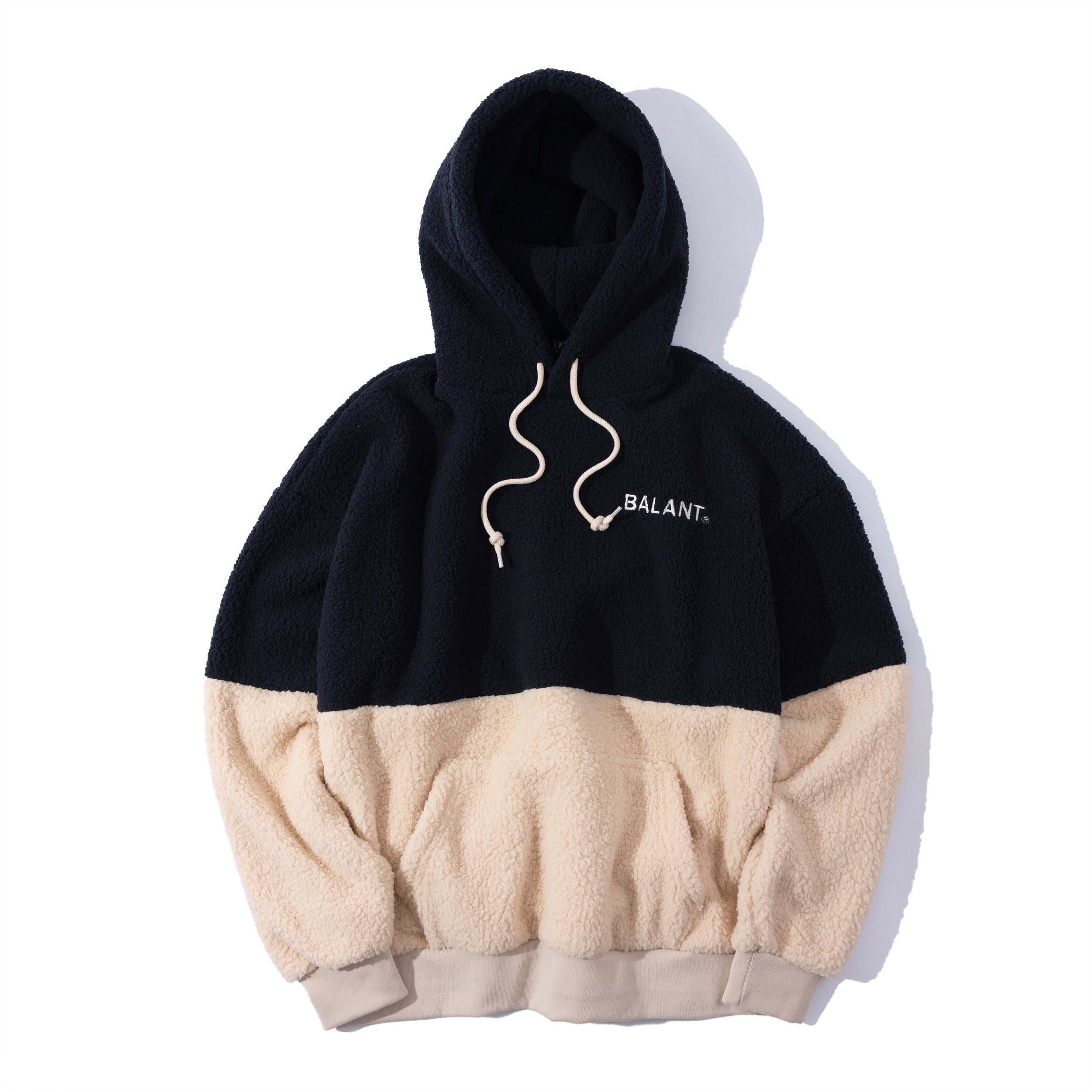 Classic Color Block Fleece Hoodie - Navy