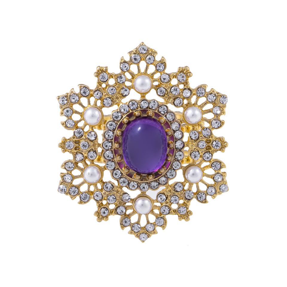 violet stone star ring