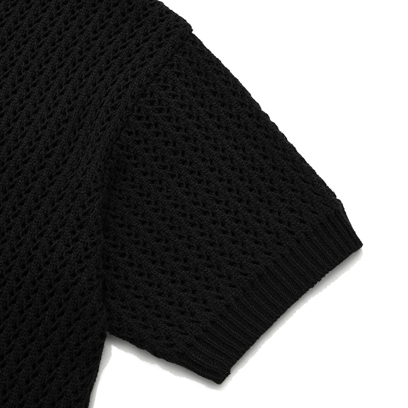 UNI SMALL CHERRY SHORT SLEEVED KNIT KS [BLACK]