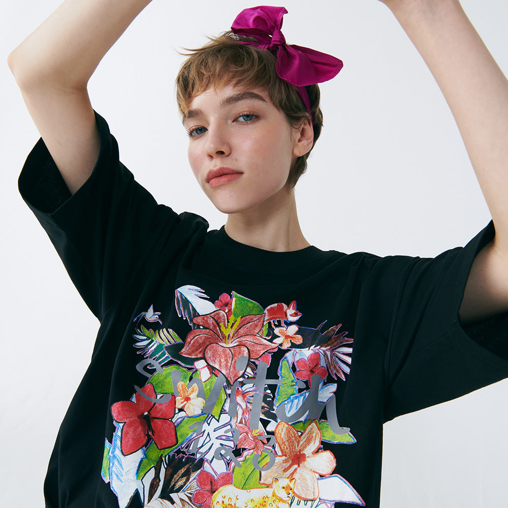 EXOTIC FLOWER T-SHIRT(UNISEX)_SWS3TS10BK