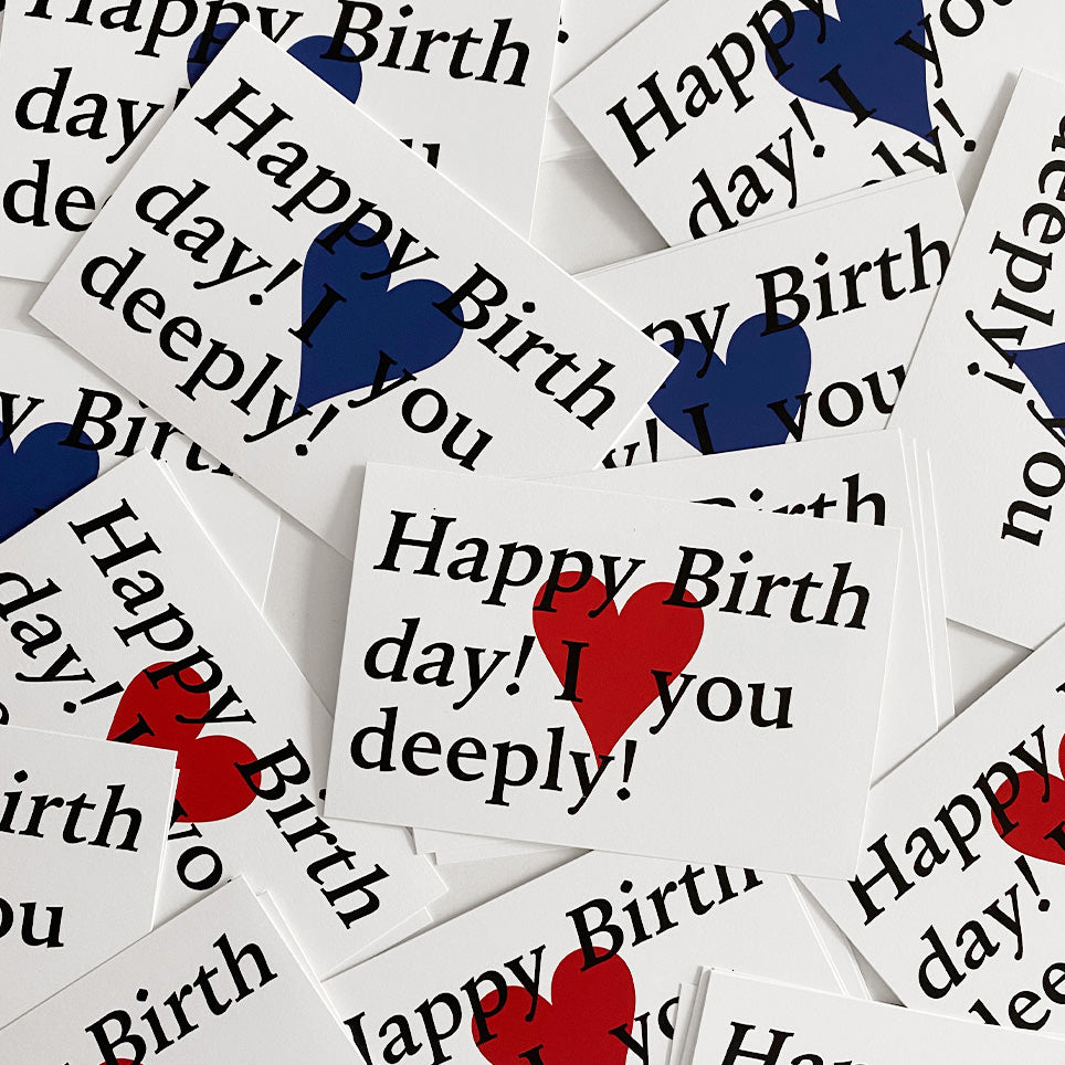 Happy birthday! I ♥ you deeply! Postcard (Classic Blue)