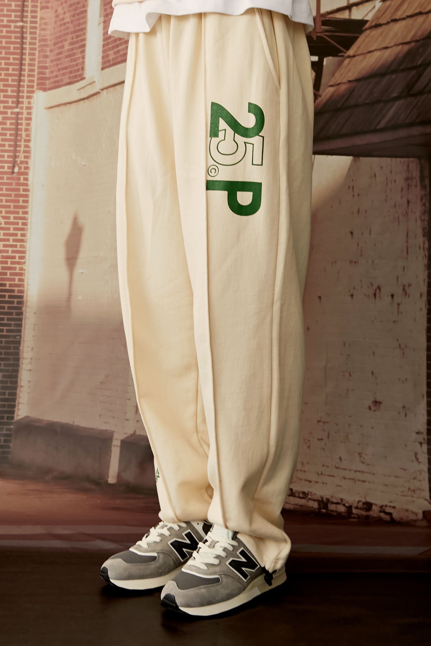 25P SENSE LOGO SWEAT PANTS_CREAM