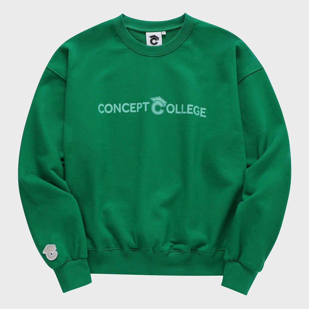 ベーシックラインロゴスウェットシャツ・グリーン［ユニセックス］/ Basic Line Logo Unisex Green Sweat Shirt