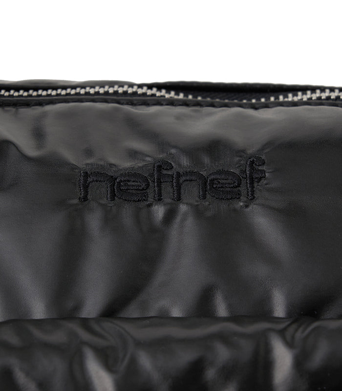 glossy ribbon duffle bag_black