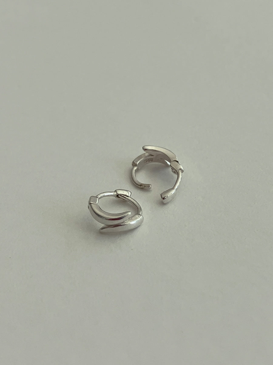 [92.5silver] swirl one-touch earrings (mini)