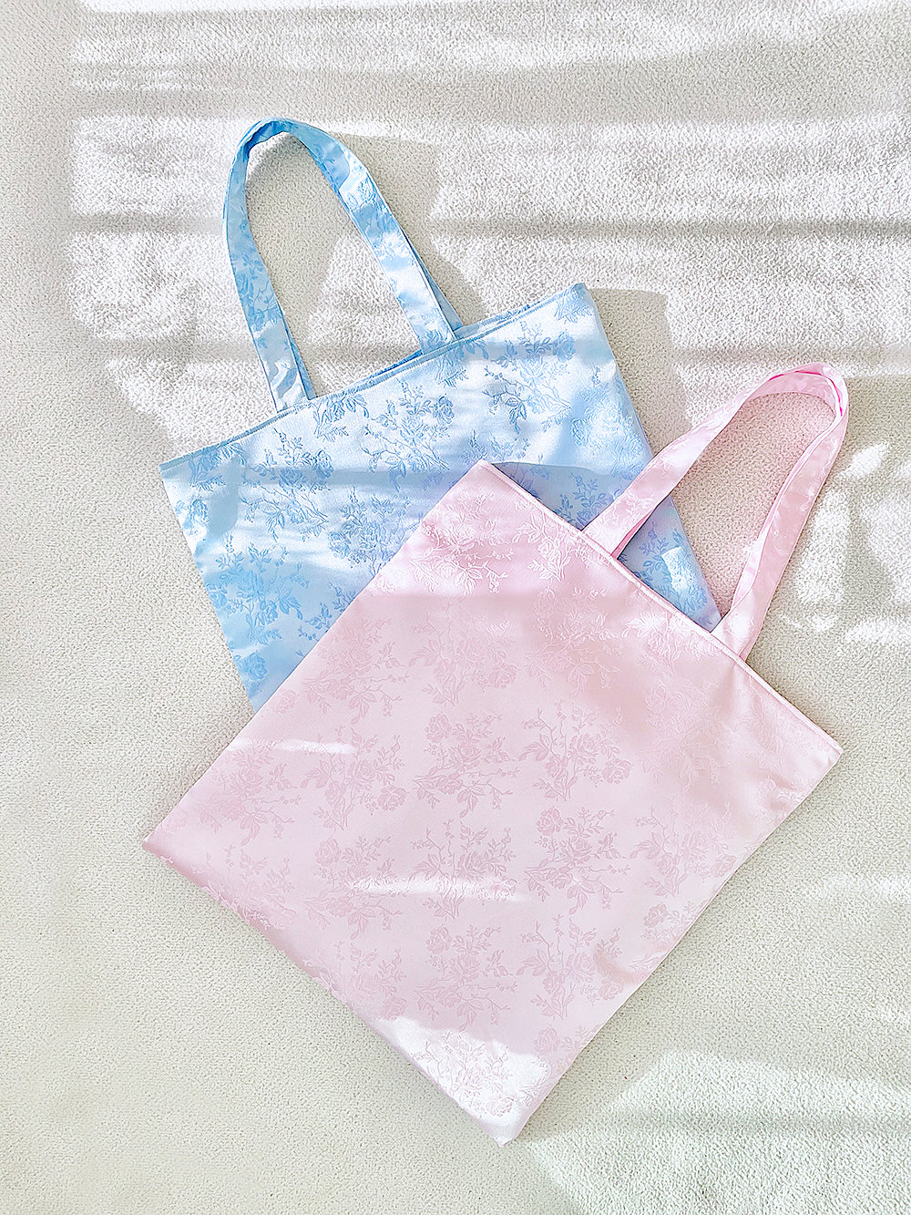 Baby Rose Embroidery Satin Eco-bag (L/2Color)