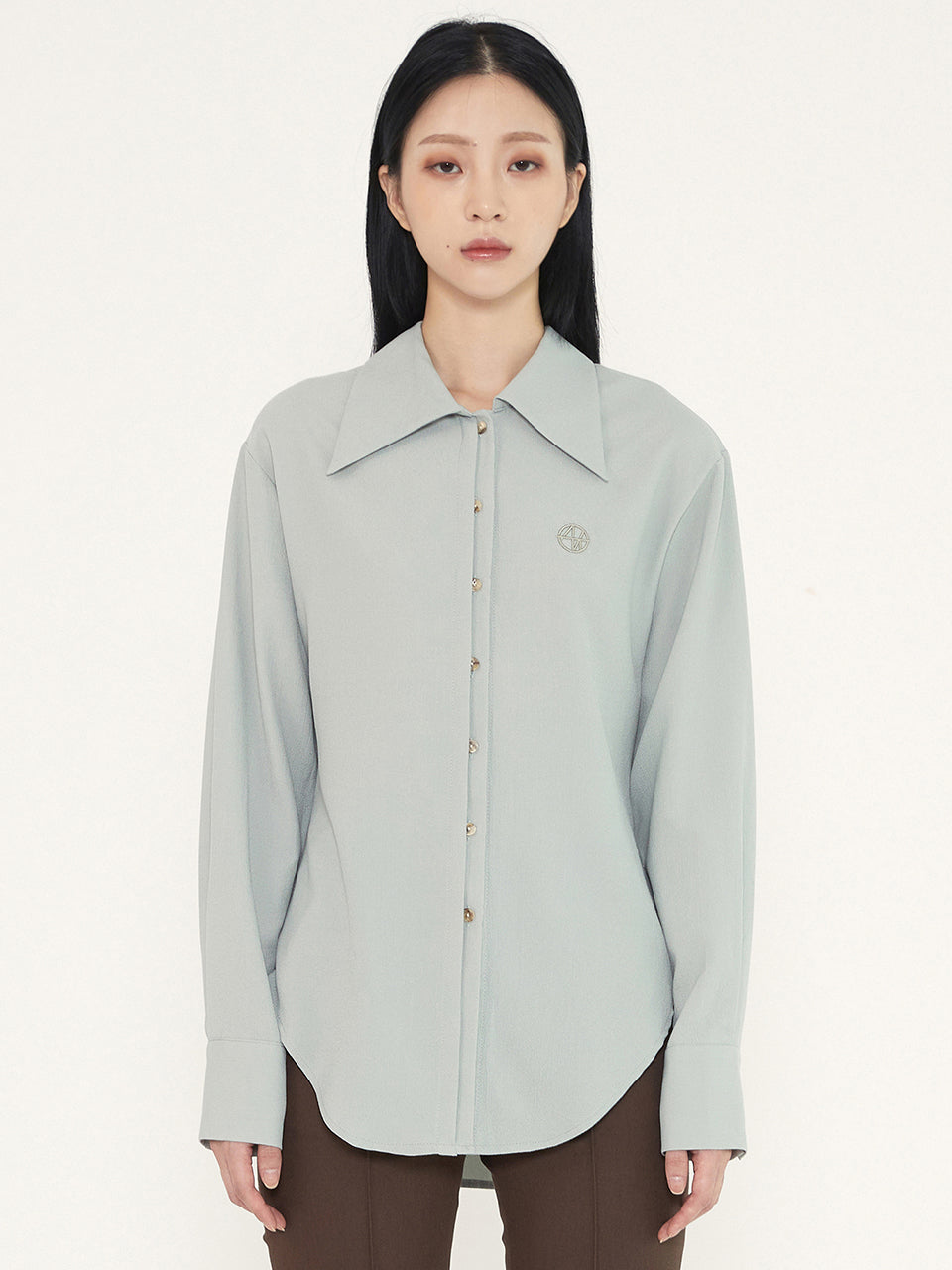 HALF HIDDEN BLOUSE -MINT