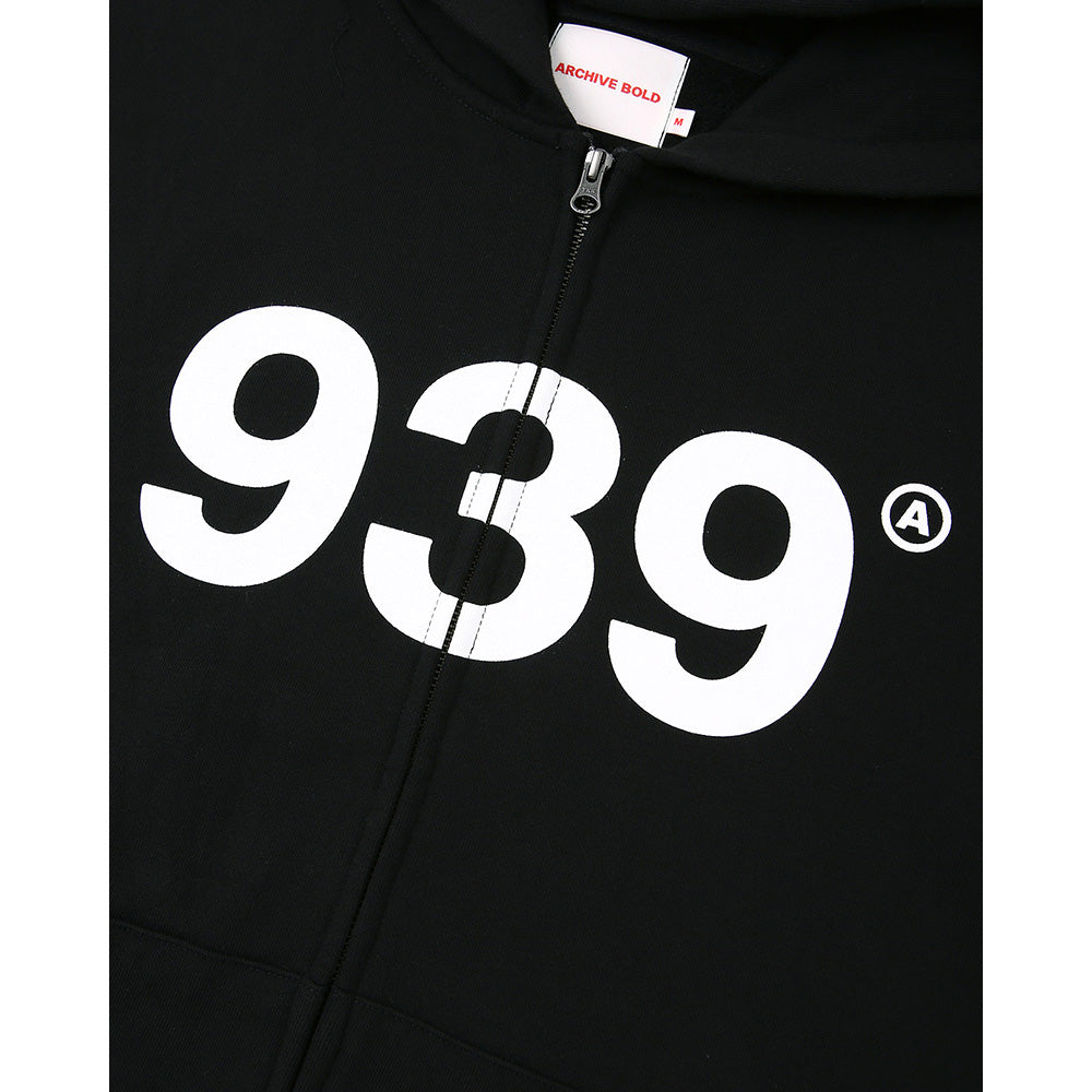 939 LOGO HOOD ZIP-UP (BLACK)