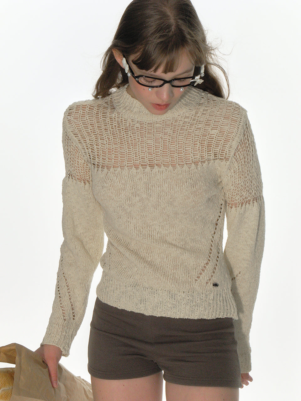 COTTON CROCHET KNITWEAR_YELLOW