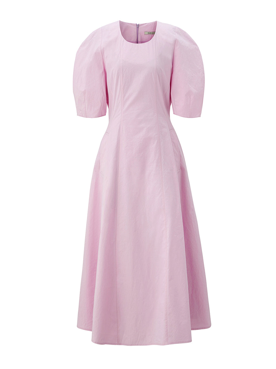 U neck flare dress - Pink