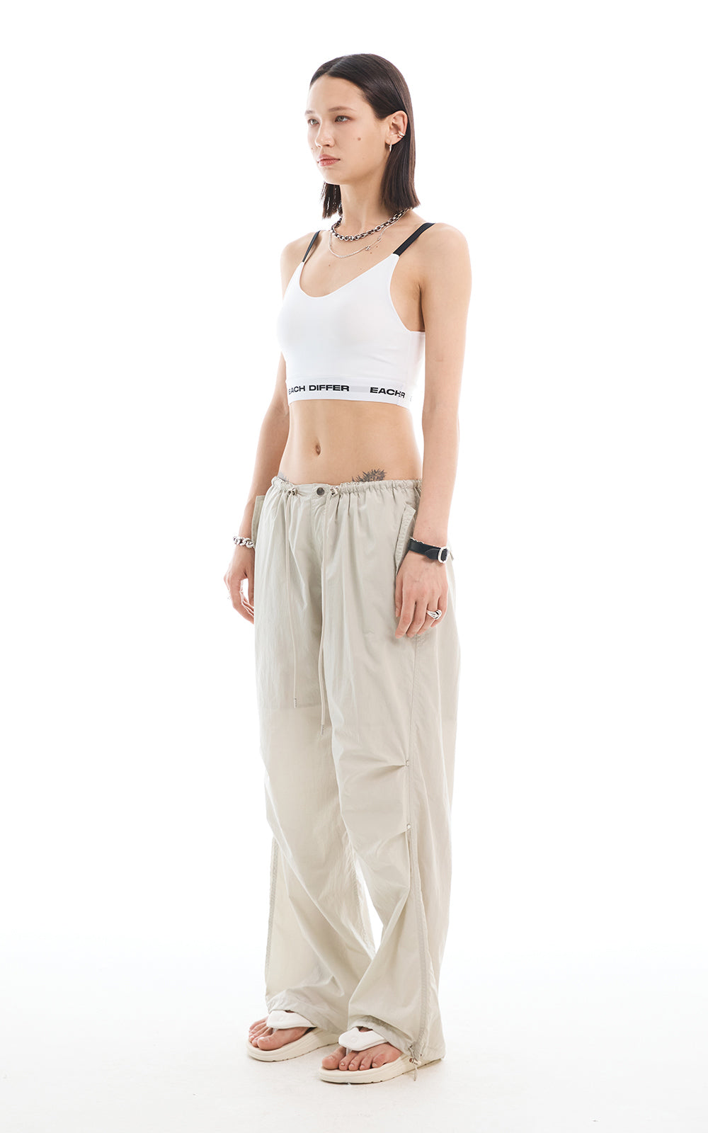 LOGO BAND BRA TOP_WHITE